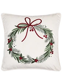 C&F Home Holiday Collection Christmas Wreath Throw Pillow