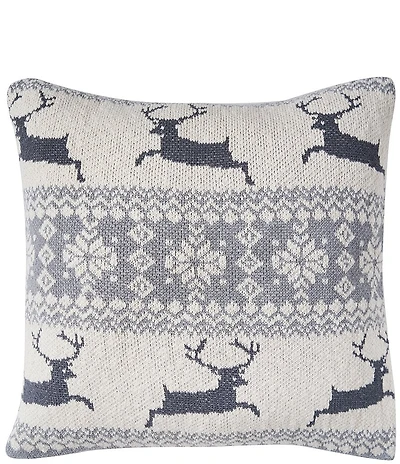 C&F Home Holiday Collection Deer Knitted Christmas Throw Pillow