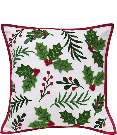 C&F Home Holiday Collection Holly Spring Berry Christmas Throw Pillow