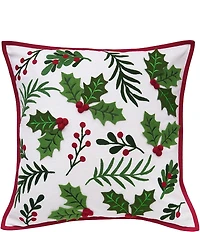 C&F Home Holiday Collection Holly Spring Berry Christmas Throw Pillow