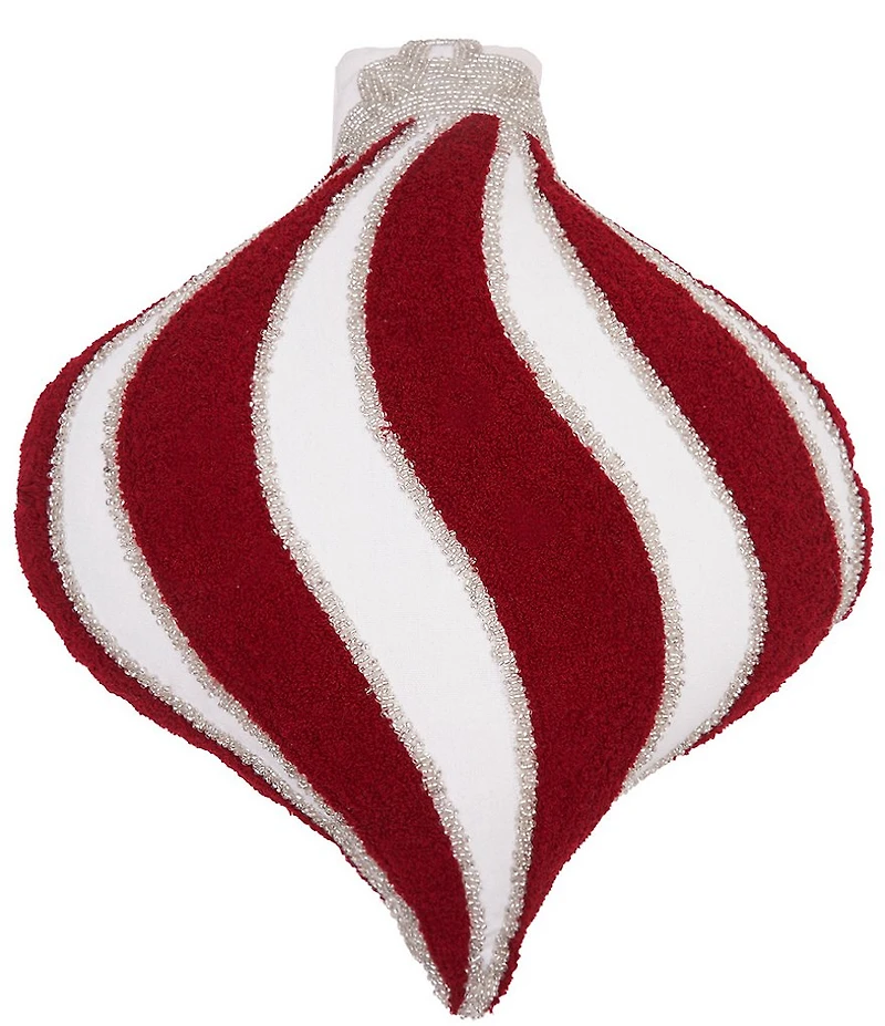C&F Home Holiday Collection Red Ornament Shaped Throw Pillow