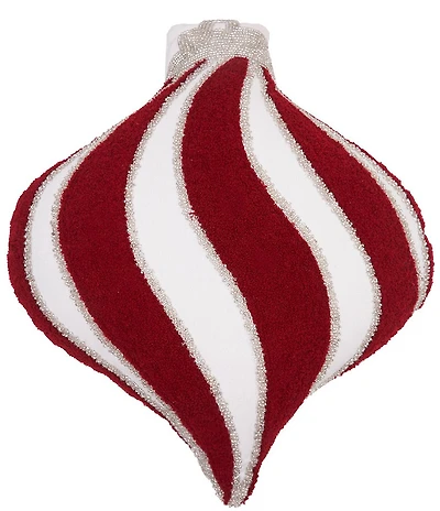 C&F Home Holiday Collection Red Ornament Shaped Throw Pillow