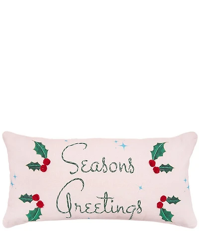 C&F Home Holiday Collection Seasons Greetings Decorative Throw Pillow