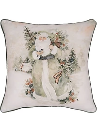 C&F Home Holiday Collection Snow Santa and Tree Decorative Throw Pillow