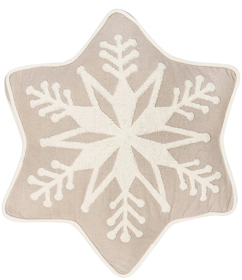 C&F Home Holiday Collection Snowflake Shaped Tufted Throw Pillow