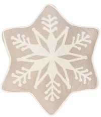 C&F Home Holiday Collection Snowflake Shaped Tufted Throw Pillow