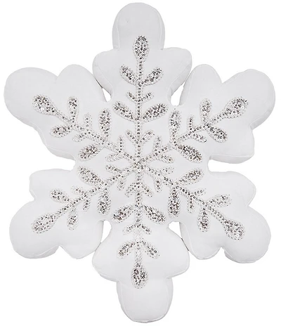 C&F Home Holiday Collection Sparkle Snowflake Shaped Decorative Throw Pillow