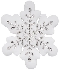 C&F Home Holiday Collection Sparkle Snowflake Shaped Decorative Throw Pillow