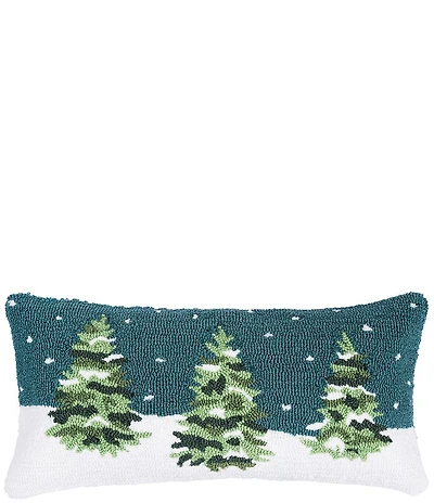 C&F Home Holiday Collection Winter Forest Hooked Throw Pillow