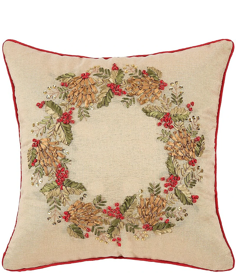C&F Home Merry Wreath Pillow