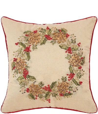 C&F Home Merry Wreath Pillow