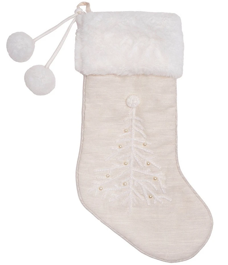 C&f Home White Christmas Tree Stocking