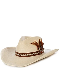 Charlie 1 Horse Road Runner Palm Leather Feather Hat
