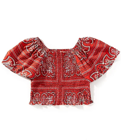 Chelsea & Violet Big Girls Bandana Print Square Neck Top