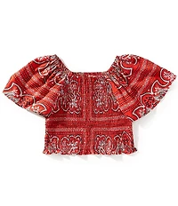 Chelsea & Violet Big Girls Bandana Print Square Neck Top