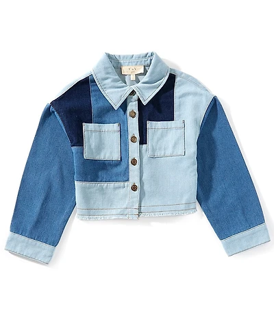 Chelsea & Violet Big Girls Patchwork Denim Jacket
