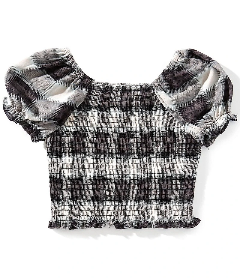 Chelsea & Violet Big Girls Plaid Smocked Top