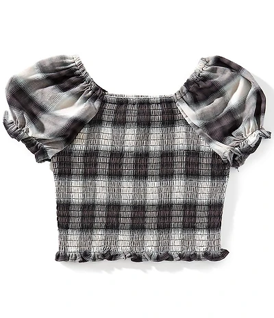 Chelsea & Violet Big Girls Plaid Smocked Top