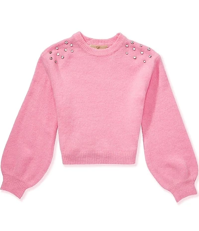 Chelsea & Violet Big Girls Rhinestone Sweater