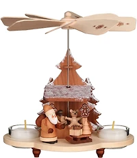 Christian Ulbricht Natural Santa and Toys Christmas Pyramid Tea Light Candle Holder