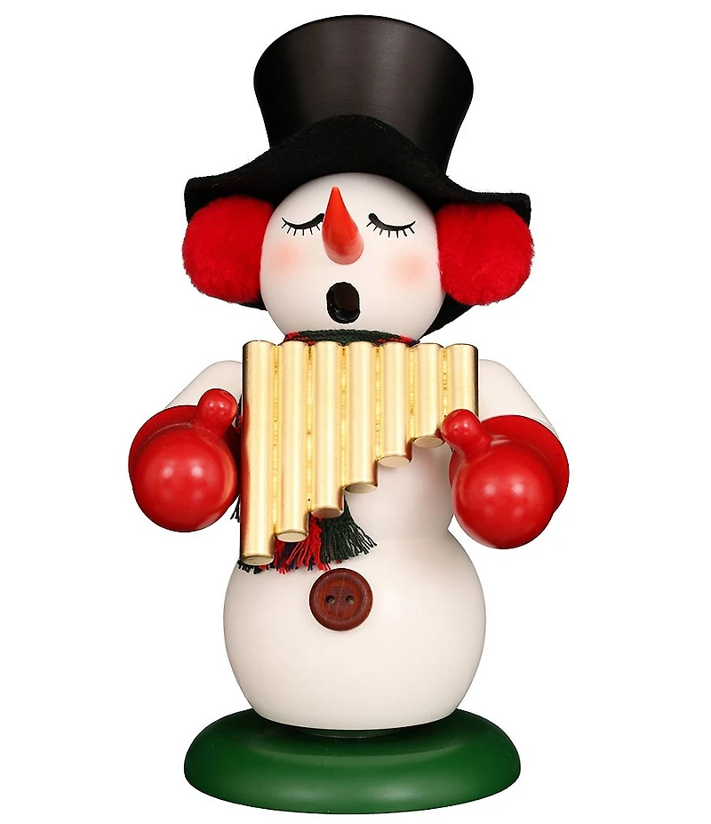 Christian Ulbricht Snowman With Pan Flute Incense Burner Smoker