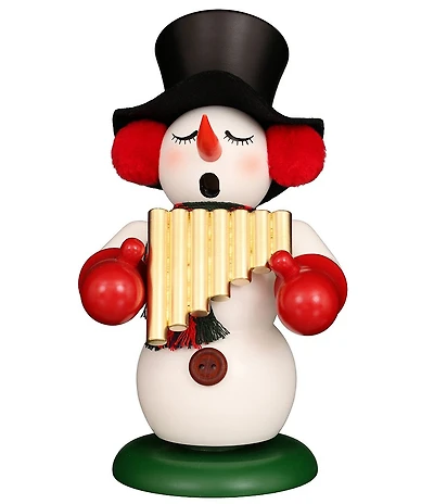 Christian Ulbricht Snowman With Pan Flute Incense Burner Smoker