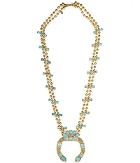 Christina Greene Southwestern Squash Blossom Turquoise Statement Necklace