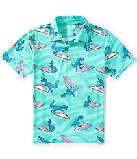 Chubbies Fossil Fuel Textured Performance Short Sleeve Polo Shirt