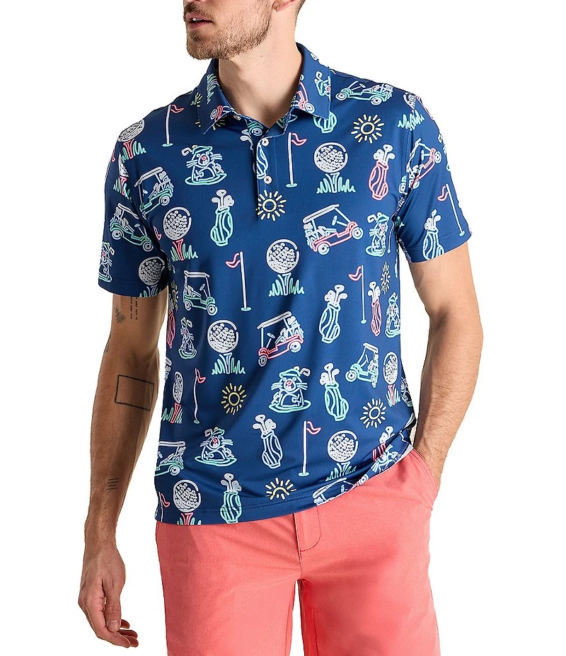 Chubbies Liberty Cup Short Sleeve Printed Peformance Polo Shirt