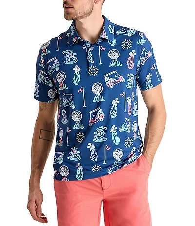 Chubbies Liberty Cup Short Sleeve Printed Peformance Polo Shirt