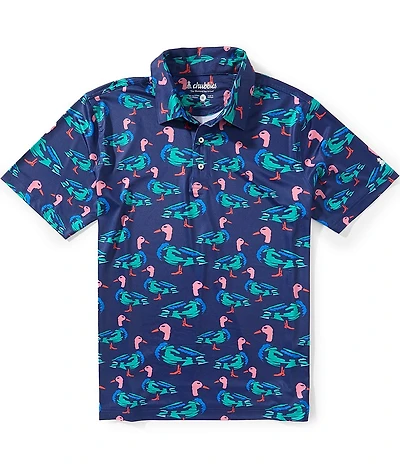 Chubbies Mallards Are The Moment Textured Performance Short Sleeve Polo