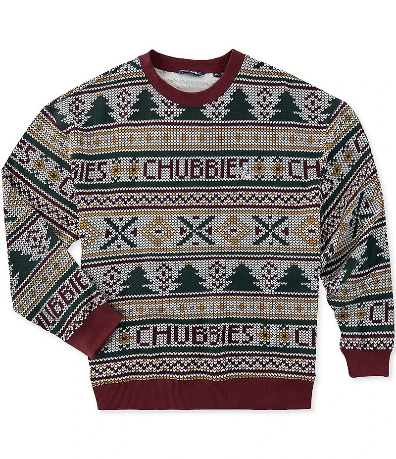 Chubbies Ol' Log Cabin Long Sleeve Patterned Slightly Oversized Sweater