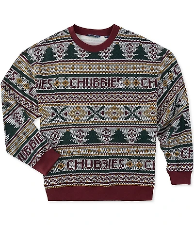 Chubbies Ol' Log Cabin Long Sleeve Patterned Slightly Oversized Sweater