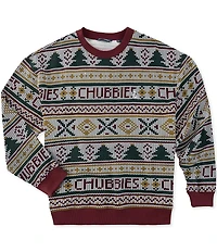 Chubbies Ol' Log Cabin Long Sleeve Patterned Slightly Oversized Sweater