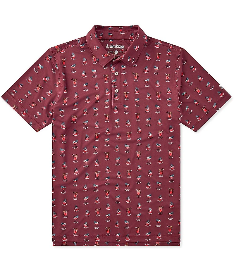 Chubbies That's The Spirit Printed Short Sleeve Performance Polo Shirt