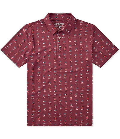 Chubbies That's The Spirit Printed Short Sleeve Performance Polo Shirt