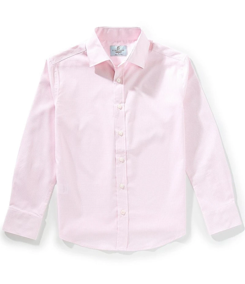 Class Club Big Boys Pink Micro Grid Shirt