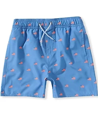 Class Club Big Boys American Flag Print Swim Trunks