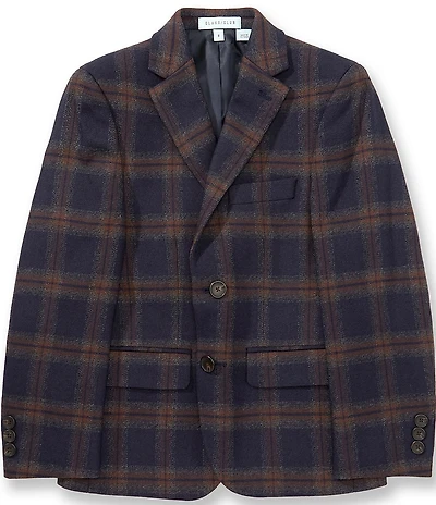 Class Club Big Boys Blurred Plaid Blazer