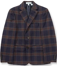 Class Club Big Boys Blurred Plaid Blazer