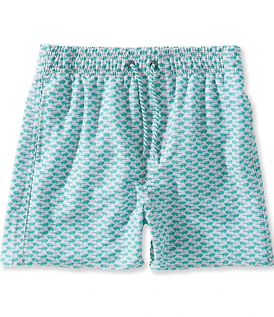 Class Club Big Boys Linear Gator Print Swim Trunks