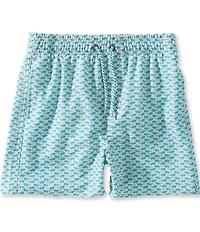 Class Club Big Boys Linear Gator Print Swim Trunks