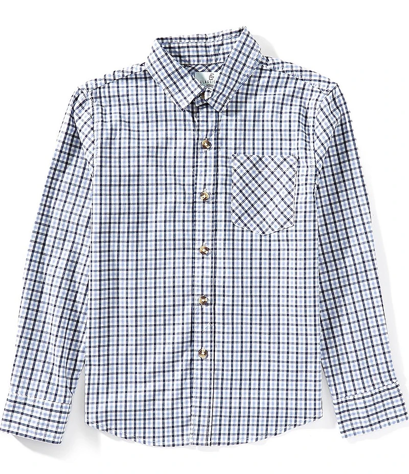 Class Club Big Boys Long Sleeve Button Down Check Shirt