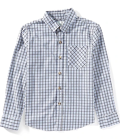 Class Club Big Boys Long Sleeve Button Down Check Shirt