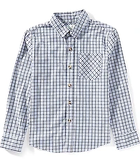 Class Club Big Boys Long Sleeve Button Down Check Shirt