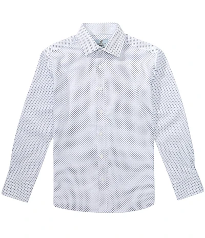 Class Club Big Boys Geometric Print Long Sleeve Button Front Dress Shirt