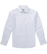 Class Club Big Boys Geometric Print Long Sleeve Button Front Dress Shirt