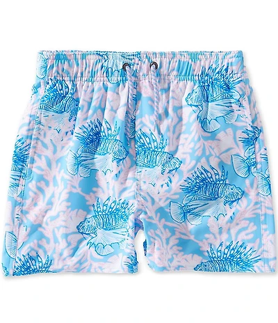 Class Club Big Boys Puffer Fish Print Swim Trunks