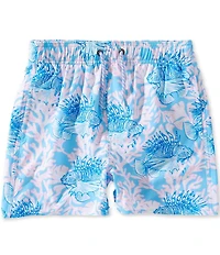 Class Club Big Boys Puffer Fish Print Swim Trunks