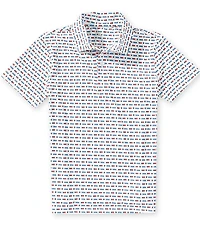 Class Club Big Boys Americana USA Soccer Print Short Sleeve Synthetic Polo